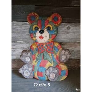 Vintage patchwork foam teddy bear